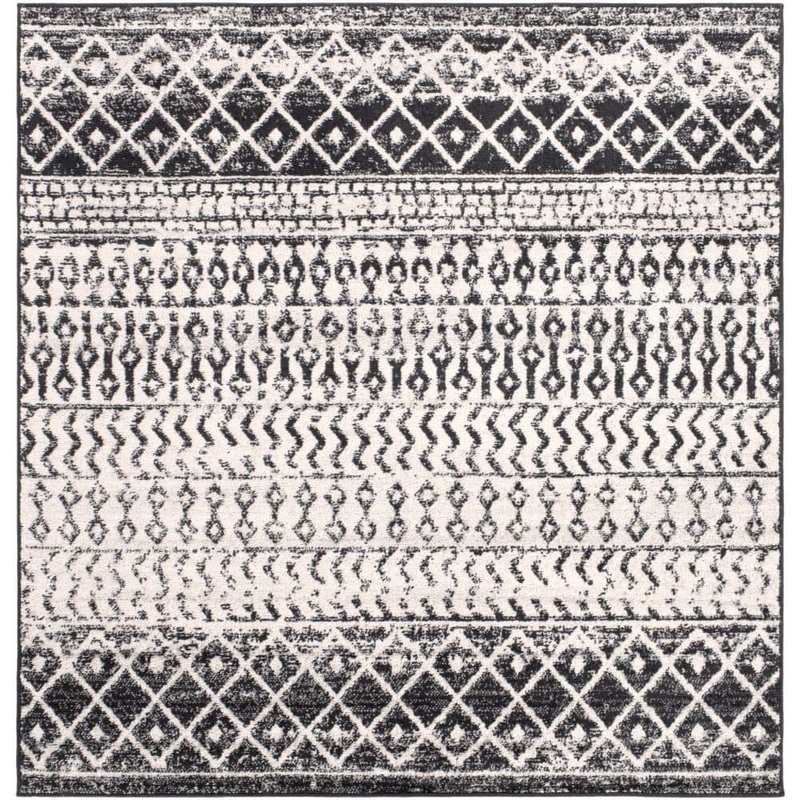 Livabliss Laurine Black/White 5 ft. x 5 ft. Indoor Area Rug S00161039290