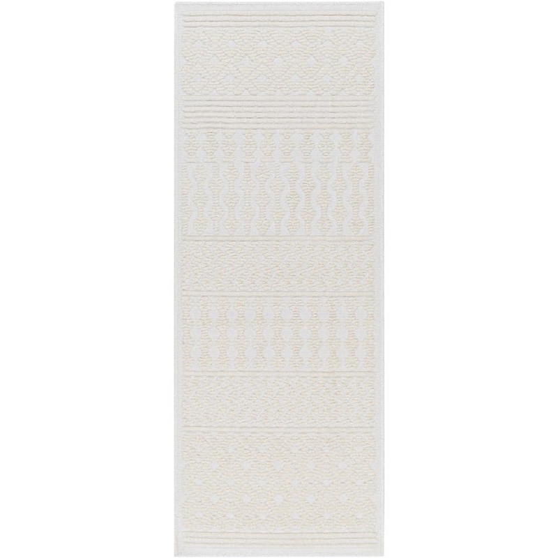 Livabliss Lyna Cream Bohemian 3 ft. x 7 ft. Machine-Washable Indoor Runner Area Rug LYA2309-2772