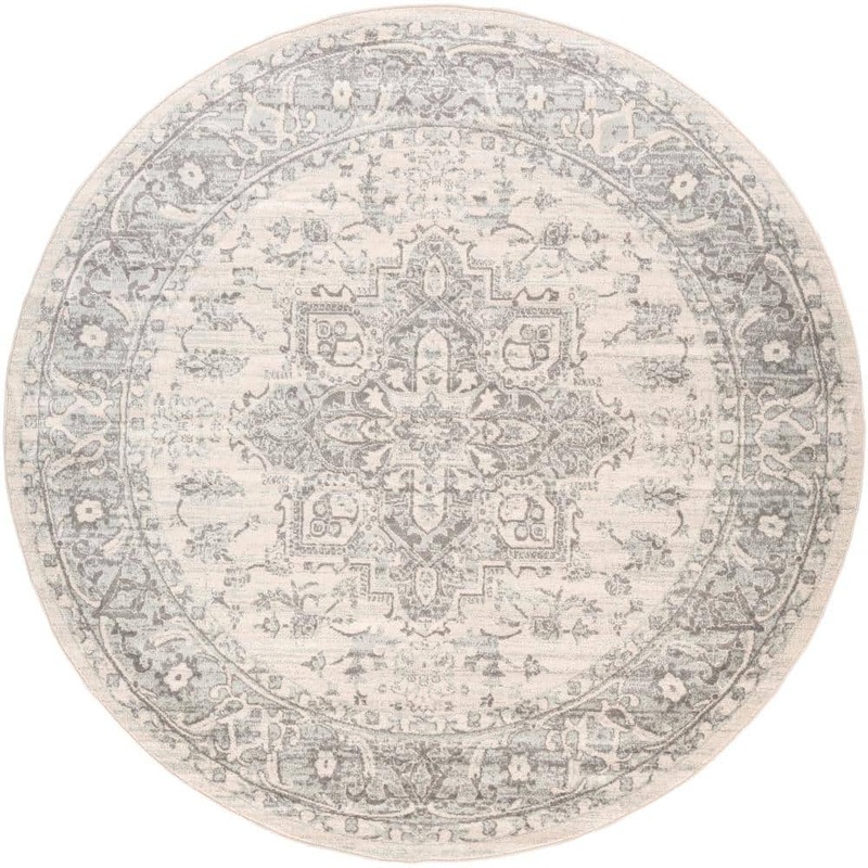 Livabliss Axel Light Gray 5 ft. 3 in. x 5 ft. 3 in. Round Area Rug S00161026390