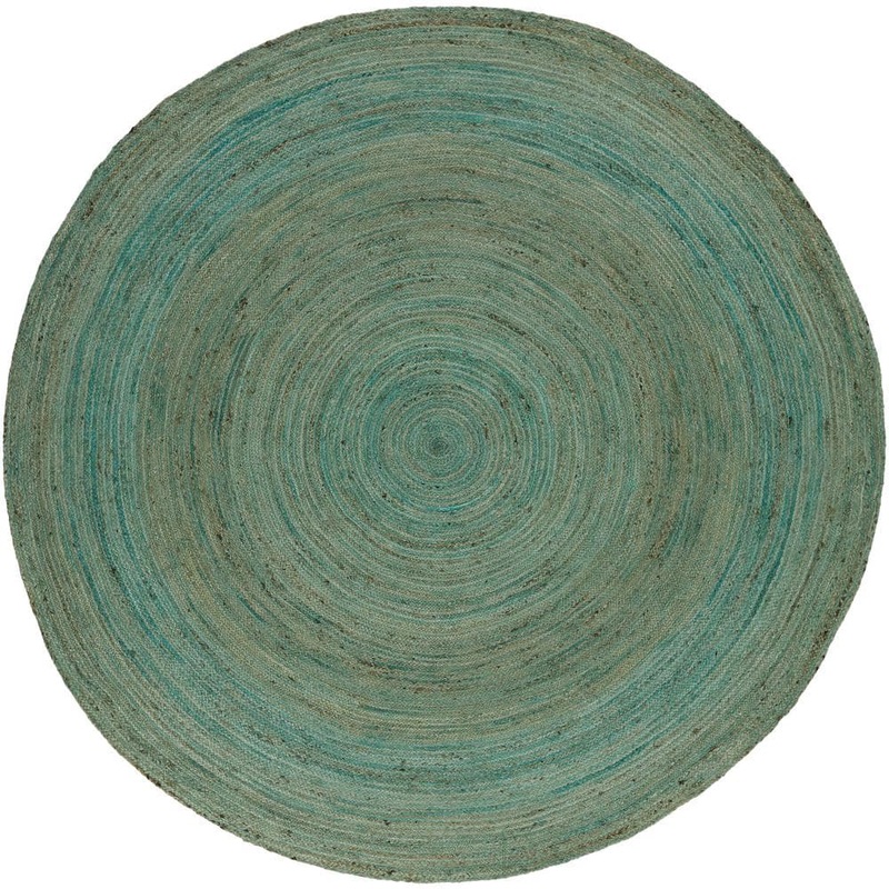 Livabliss Carmichael Teal Doormat 3 ft. x 3 ft. Round Area Rug S00151084356