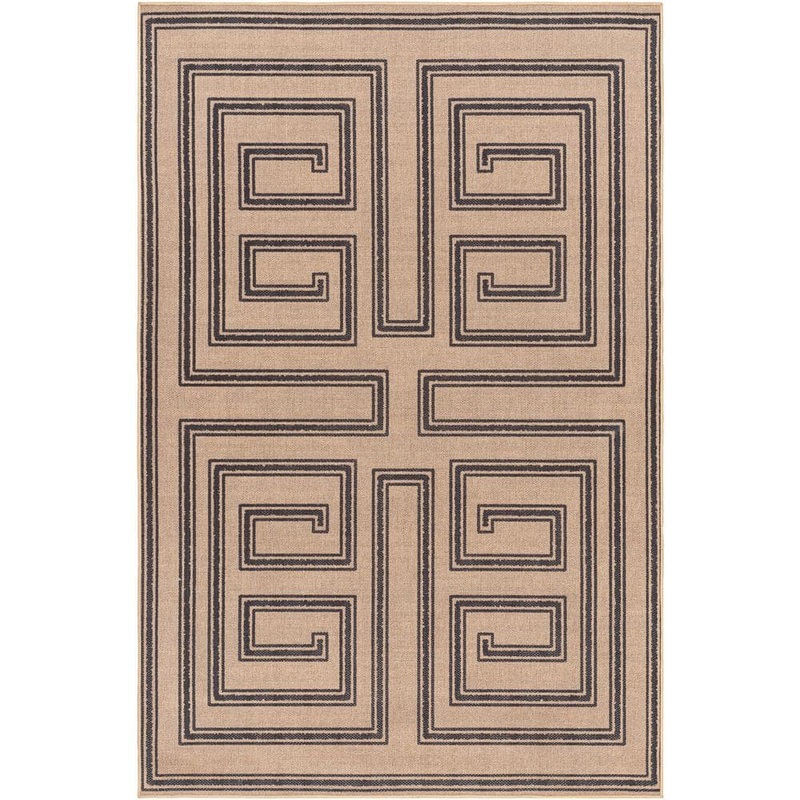 Livabliss Ez Jute Brown/Black 2 ft. x 3 ft. Machine-Washable Rug EZT2307-23