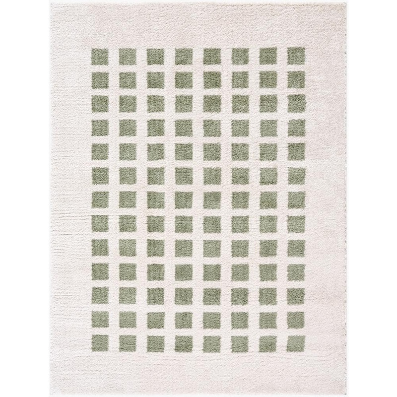Livabliss Fossay Shag Green 3 ft. x 7 ft. Modern Indoor Area Rug FSG2320-2773