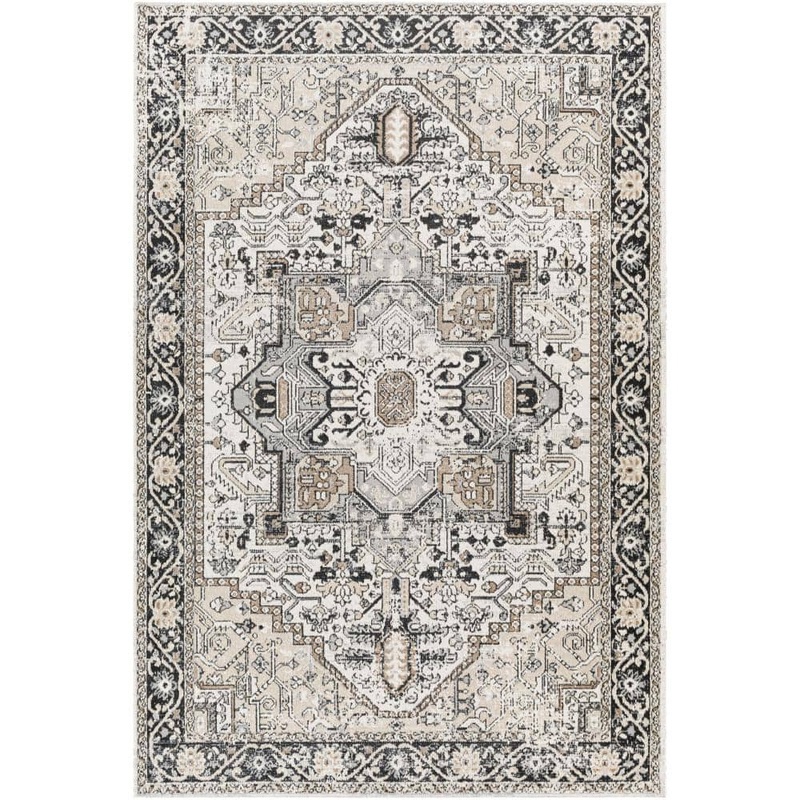 Livabliss Hadley Grey 3 ft. x 7 ft. Indoor Machine-Washable Area Rug S00161052953