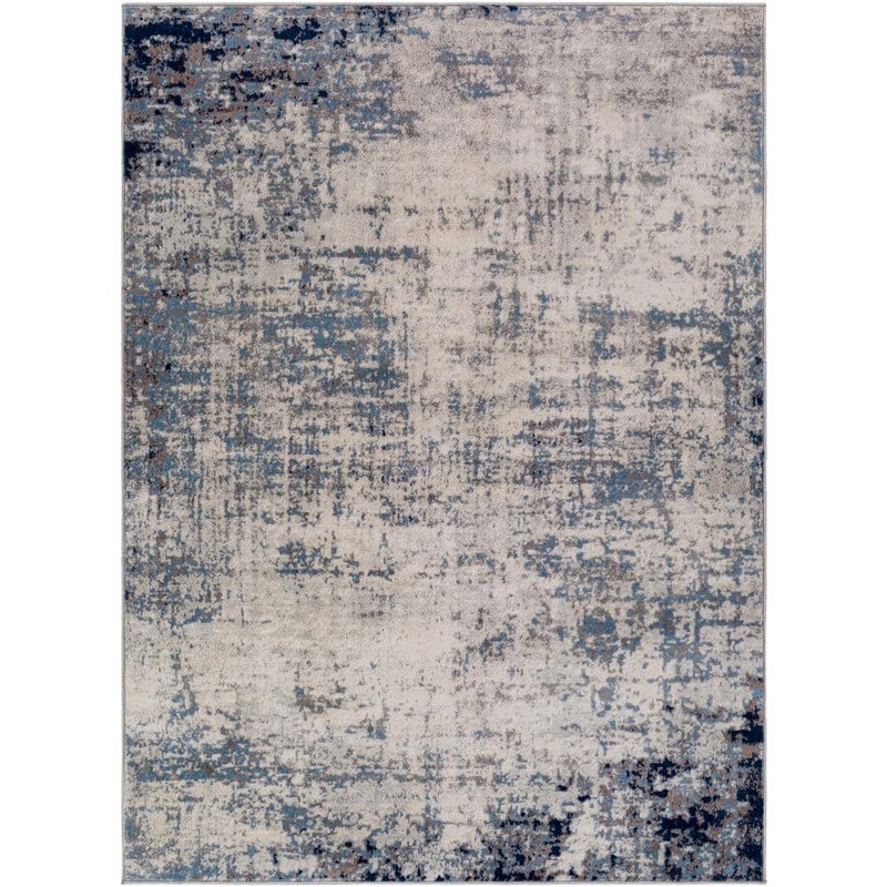 Livabliss Hathor Dark Blue 7 ft. x 9 ft. Modern Abstract Polypropylene Rectangular Area Rug S00161045639