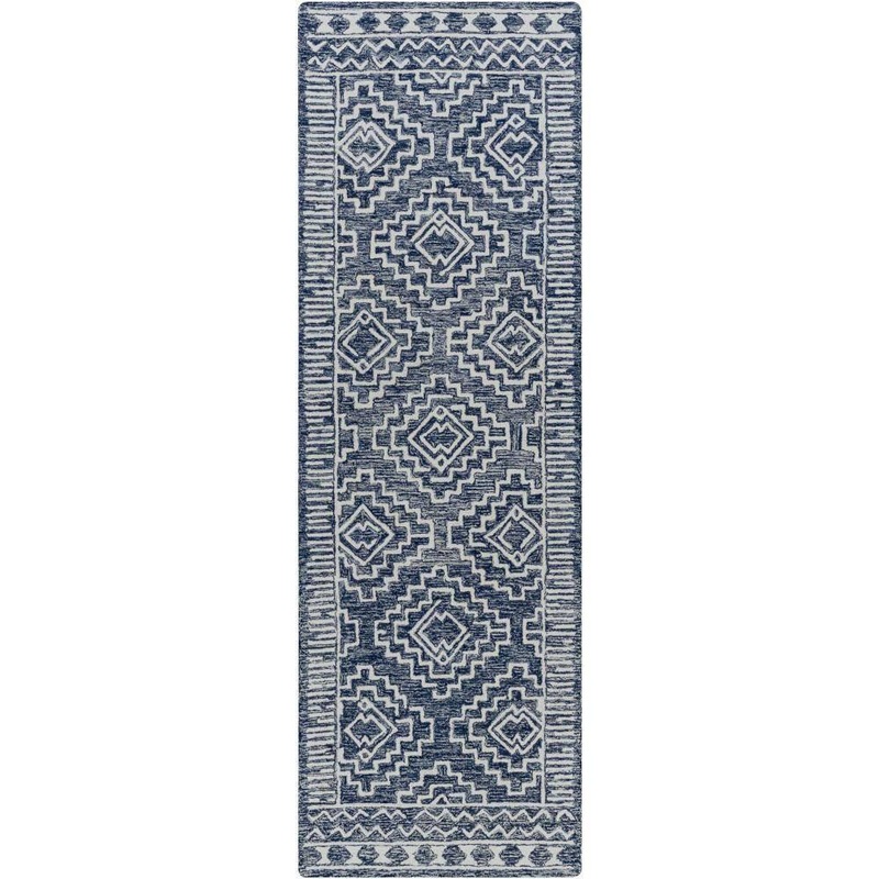 Livabliss Jace Navy Tribal 3 ft. x 8 ft. Indoor Runner Area Rug S00161050883