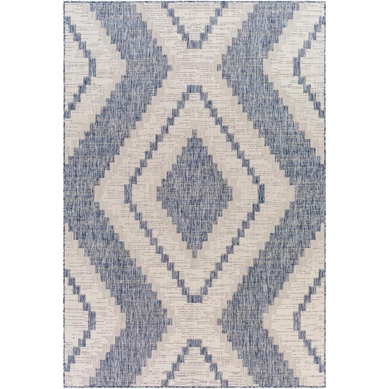 Livabliss Karem Blue 7 ft. x 9 ft. Rustic Indoor/Outdoor Area Rug S00161056573