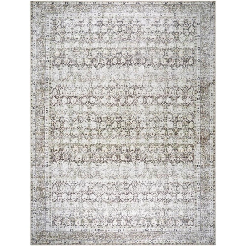 Livabliss Lorelai Ivory/Brown Traditional 9 ft. x 12 ft. Indoor Machine-Washable Area Rug VVLO2300-81012