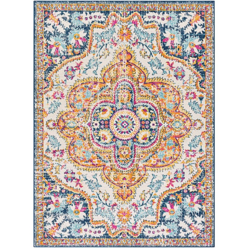 Livabliss Sabina Orange 5 ft. 3 in. x 7 ft. 1 in. Medallion Area Rug S00161030322