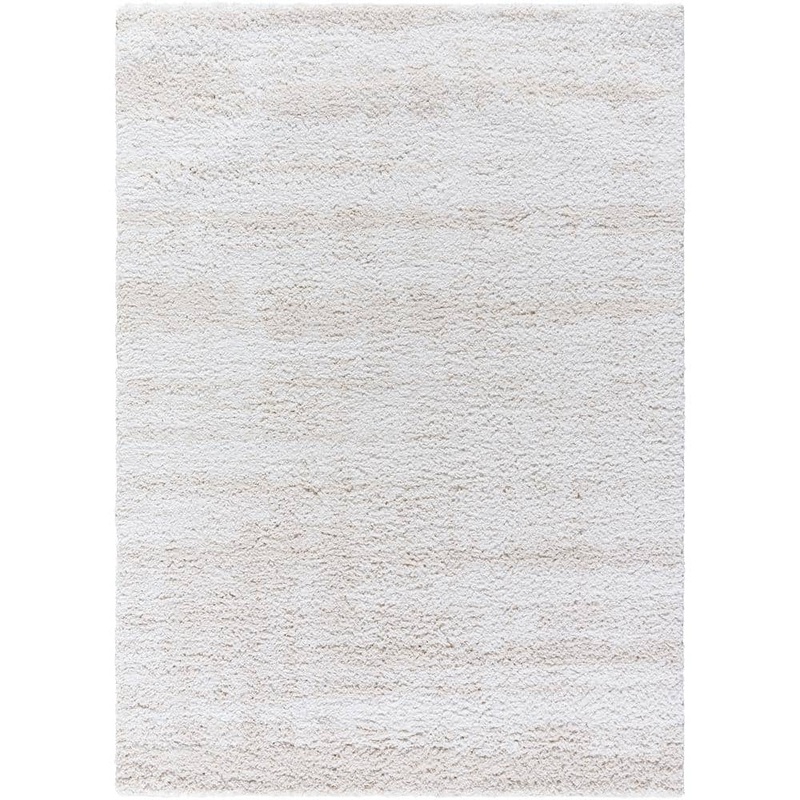 Livabliss Sacramento Shag White/Oatmeal 8 ft. x 10 ft. Modern Indoor Area Rug SCS2301-71010