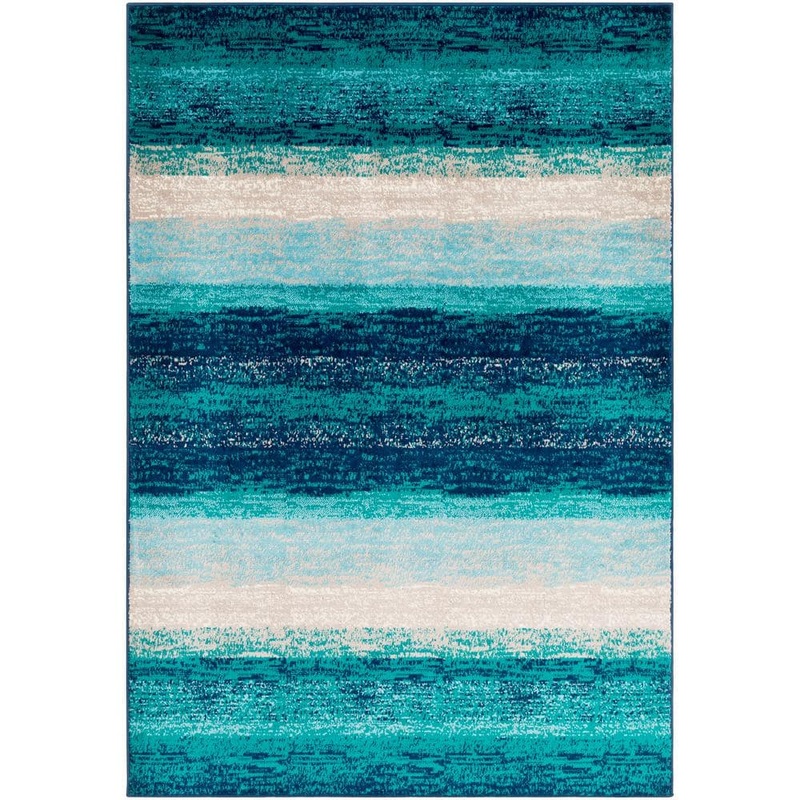 Livabliss Sora Teal 8 ft. 10 in. x 12 ft. 9 in. Striped Area Rug S00161009412