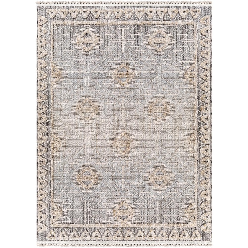 Livabliss Zaragoza ZRZ-2318 Beige/Charcoal 7 ft. x 10 ft. Machine Woven Rug ZRZ2318-71010