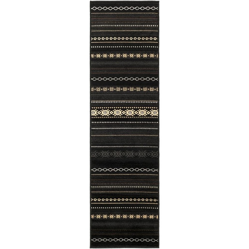 Livabliss Zuni Black 2 ft. x 8 ft. Indoor Runner Rug S00151024774