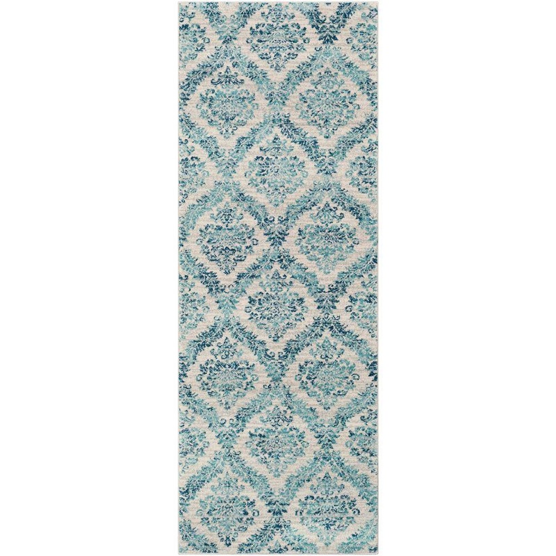 Livabliss Agnetha Teal 3 ft. x 7 ft. Runner Rug S00151070192