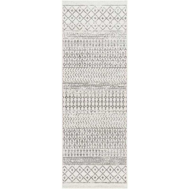 Livabliss Alois Cream/Charcoal Geometric 3 ft. x 20 ft. Indoor Runner Area Rug S00161071730