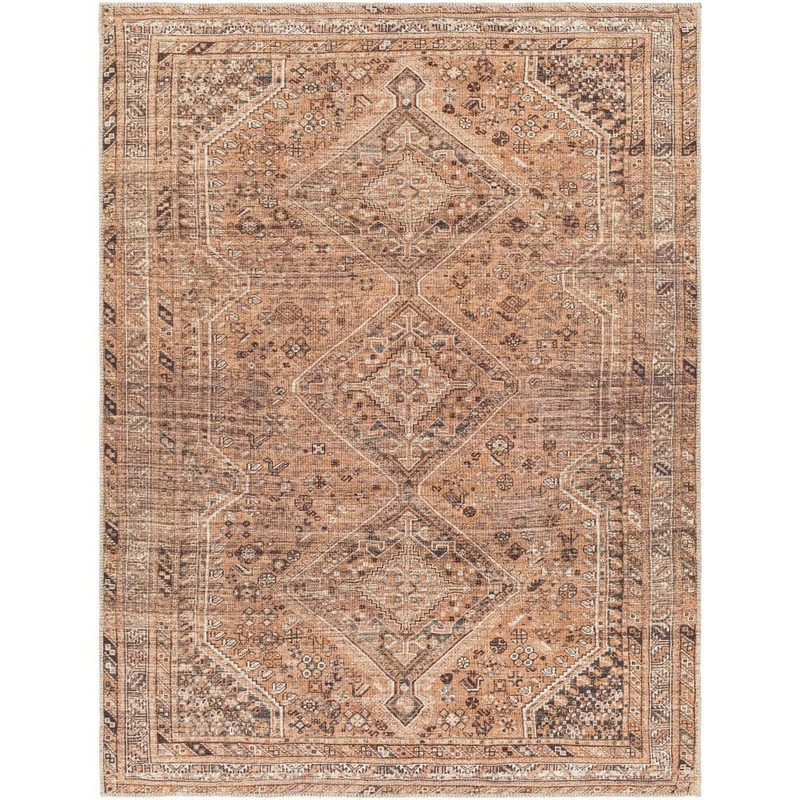 Livabliss Amaka Burnt Orange Medallion 8 ft. x 10 ft. Machine-Washable Indoor Area Rug NULL