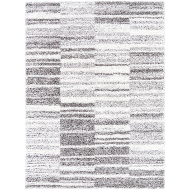 Livabliss Cloudy Shag Gray/Ivory 7 ft. x 9 ft. Modern Indoor Area Rug CDG2334-679