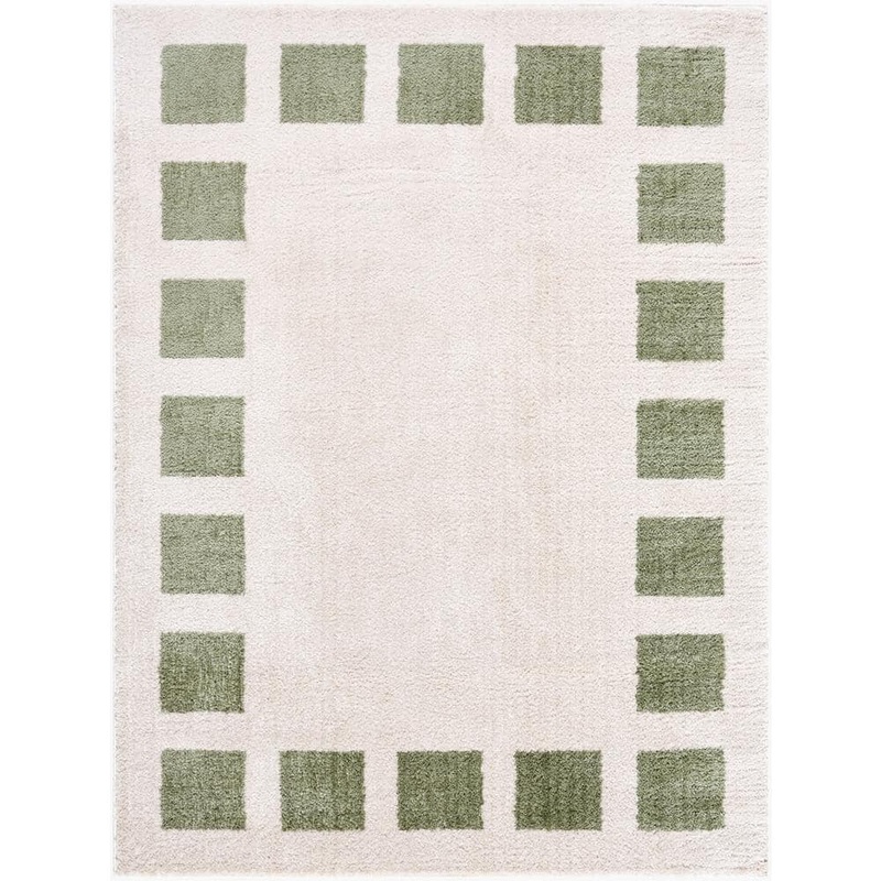 Livabliss Fossay Shag Green 5 ft. x 7 ft. Modern Indoor Area Rug FSG2315-537