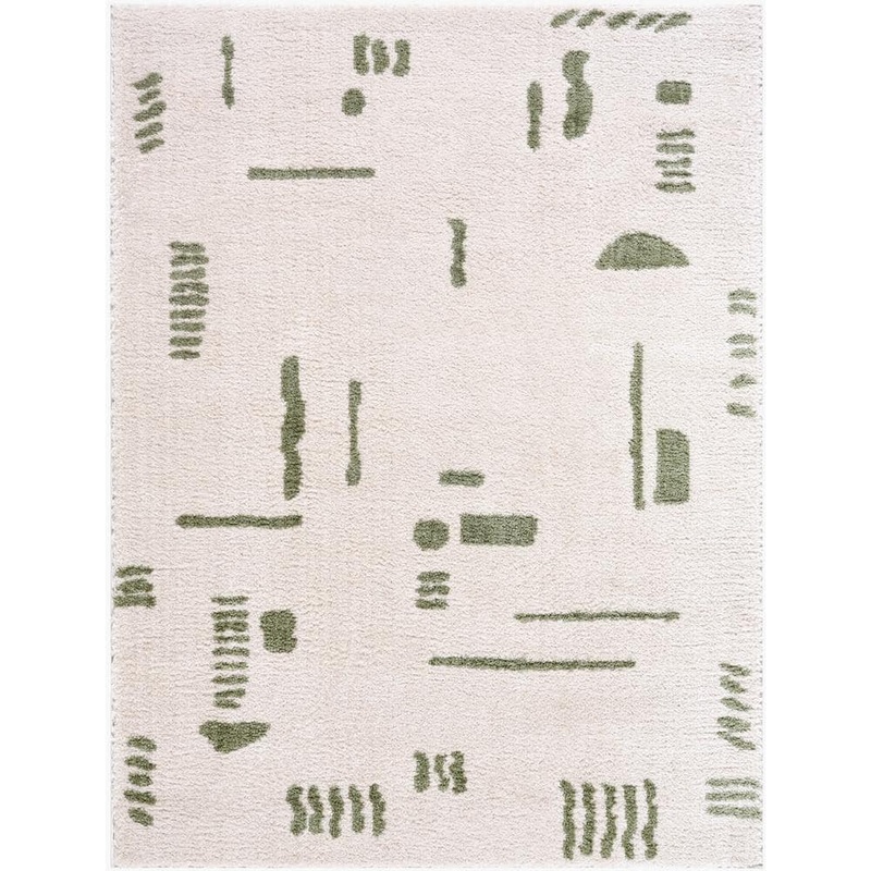 Livabliss Fossay Shag Green 8 ft. x 10 ft. Modern Indoor Area Rug FSG2302-71010