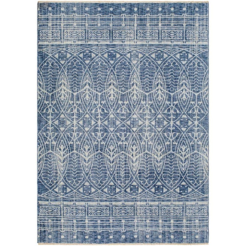 Livabliss Frank Lloyd Wright Foundation x Livabliss Usonia Blue/White Geometric 9 ft. x 12 ft. Indoor Area Rug USO2306-9125