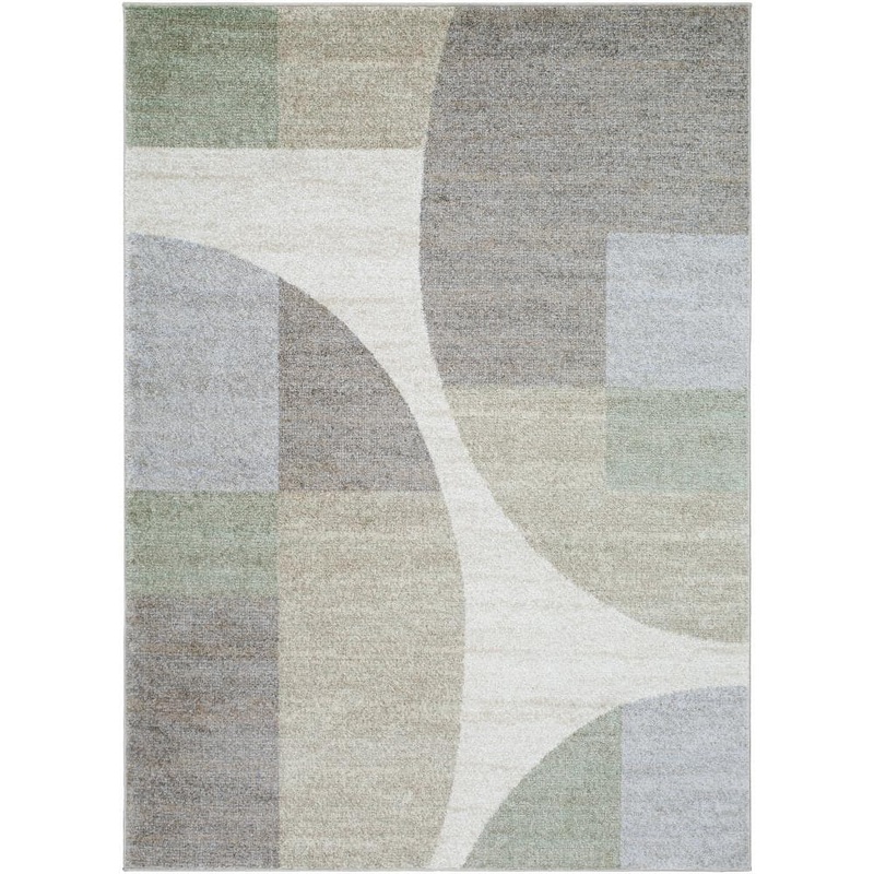 Livabliss Hyde Park Sage/Light Gray Geometric 5 ft. x 7 ft. Indoor Area Rug HYP2301-537