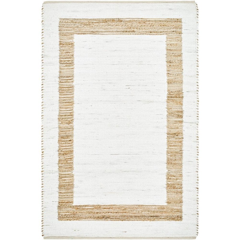 Livabliss Jean White/Tan 9 ft. x 12 ft. Border Indoor Area Rug JEA2301-912
