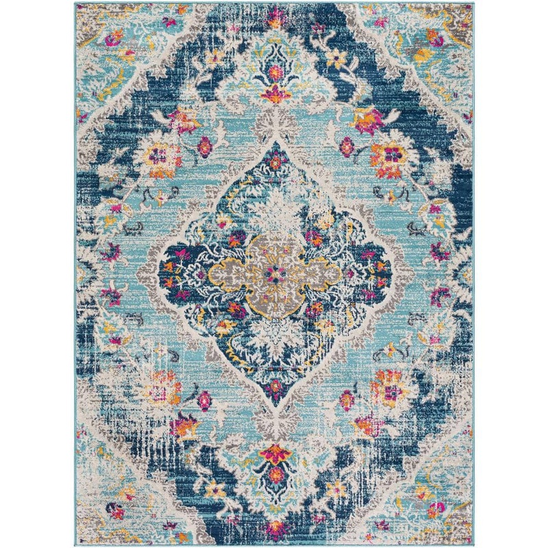 Livabliss Marisol Blue 5 ft. 3 in. x 7 ft. 1 in. Medallion Area Rug S00161030190