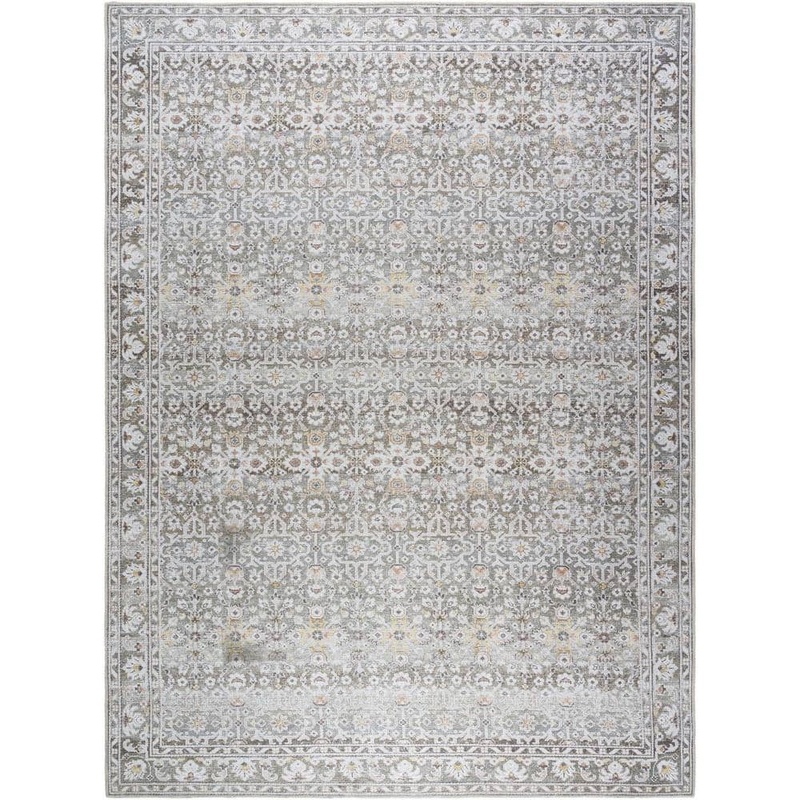 Livabliss Our PNW Home Rainier Medium Gray Traditional 5 ft. x 7 ft. Indoor Machine-Washable Area Rug PNWRN2301-5373