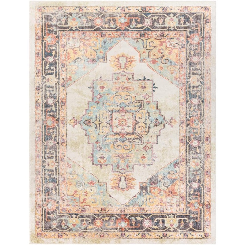 Livabliss Surati Orange 7 ft. 10 in. x 10 ft. 3 in. Medallion Area Rug S00161025868