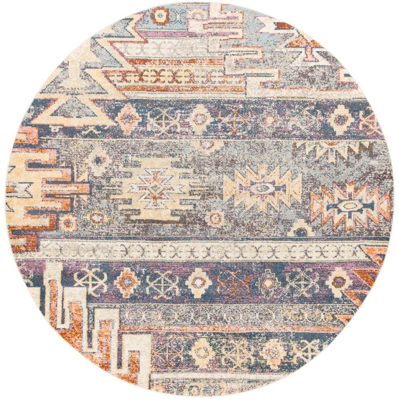 Livabliss Terah Denim 8 ft. Round Indoor Area Rug S00161040167