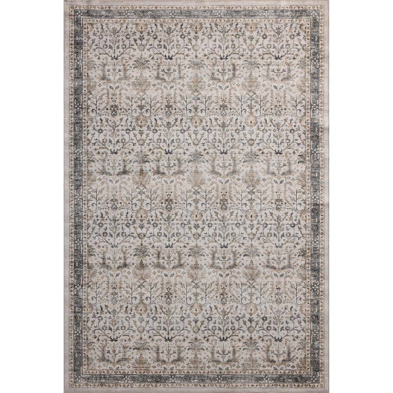 Loloi Anniston Ivory/Stone 7 ft. 6 in. x 9 ft. 6 in. Machine Washable Area Rug ANNSANS-01IVSN7696