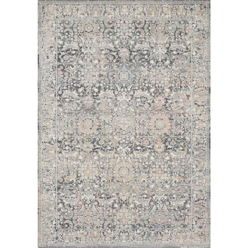 Loloi Lucia Grey/Mist 1 ft. 6 in. x 1 ft. 6 in. Sample Transitional Polypropylene/Polyester Pile Area Rug LCIALUC-04GYMI160S