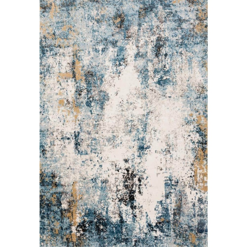 Loloi Alchemy Denim/Ivory 2 ft. 8 in. x 4 ft. Contemporary Abstract Area Rug ALCHALC-05DEIV2840