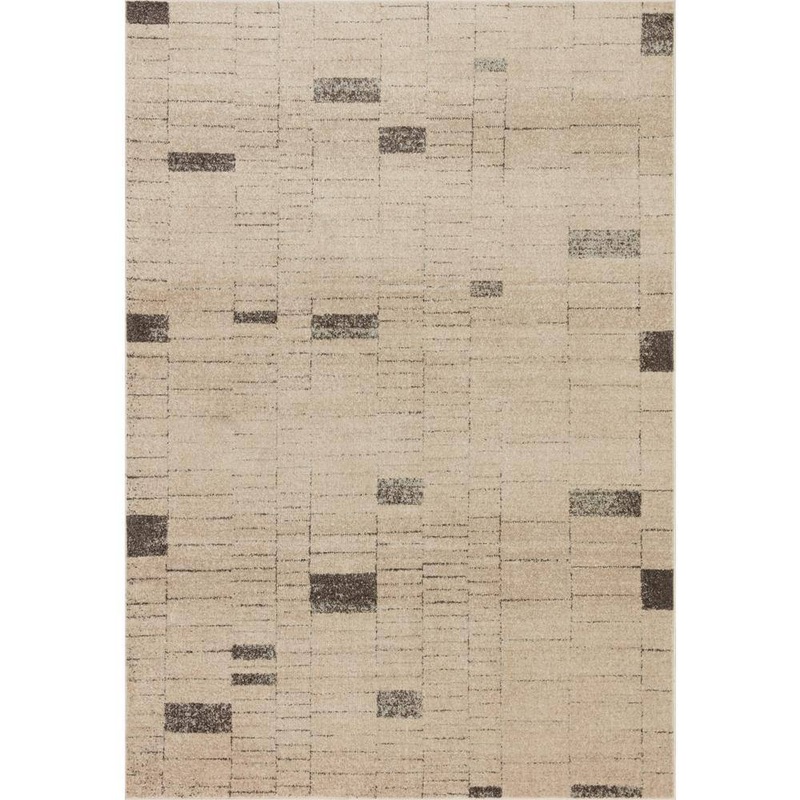 Loloi Bowery Slate/Taupe 5 ft. 5 in. x 7 ft. 6 in. Contemporary Geometric Area Rug BOWEBOW-02SLTA5576