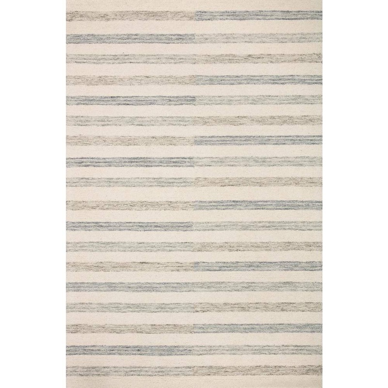 Loloi Chris Loves Julia Chris Ivory/Slate 18 in. x 18 in. Sample Modern Hand Tufted Wool Area Rug CHRICHR-05IVSL160S