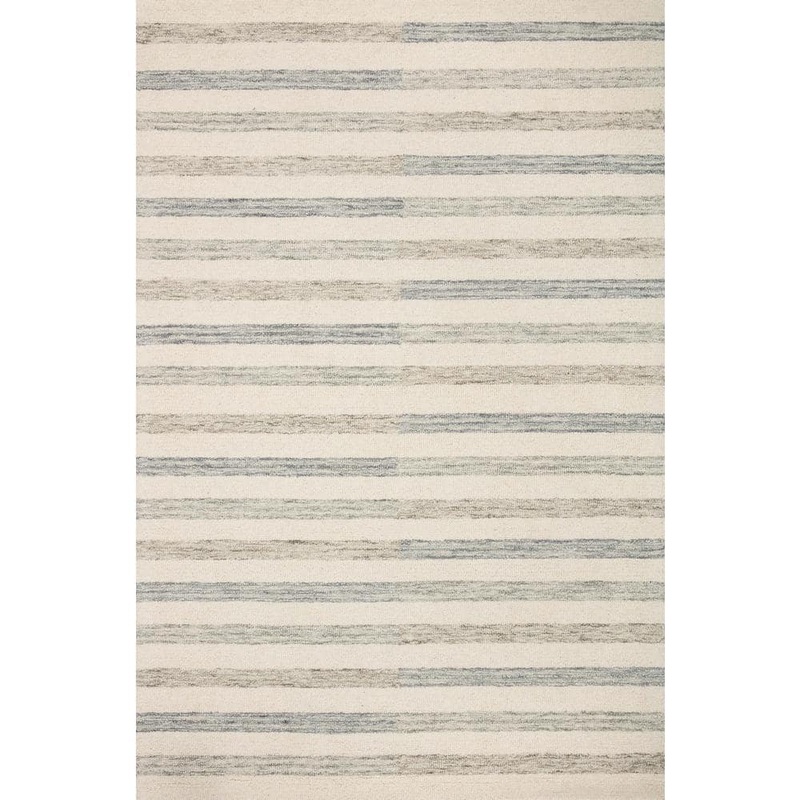 Loloi Chris Loves Julia Chris Ivory/Slate 2 ft. x 5 ft. Modern Hand Tufted Wool Area Rug CHRICHR-05IVSL2050