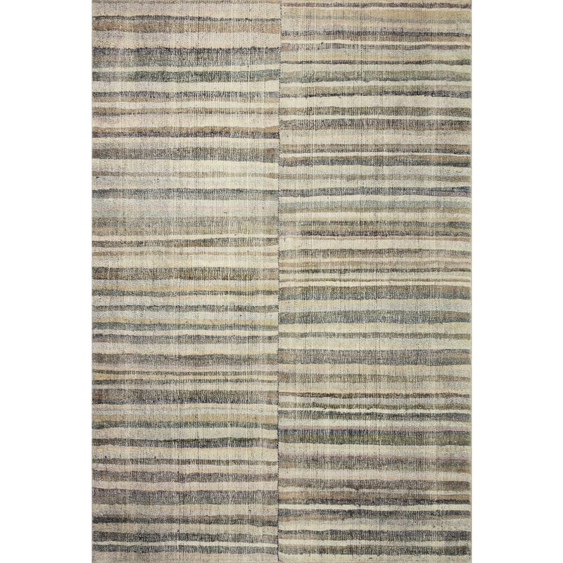 Loloi Chris Loves Julia Humphrey Natural/Moss 2 ft. 3 in. x 7 ft. 6 in. Modern Farmhouse Stripe Runner Area Rug HUMRHUM-01NAMO2376