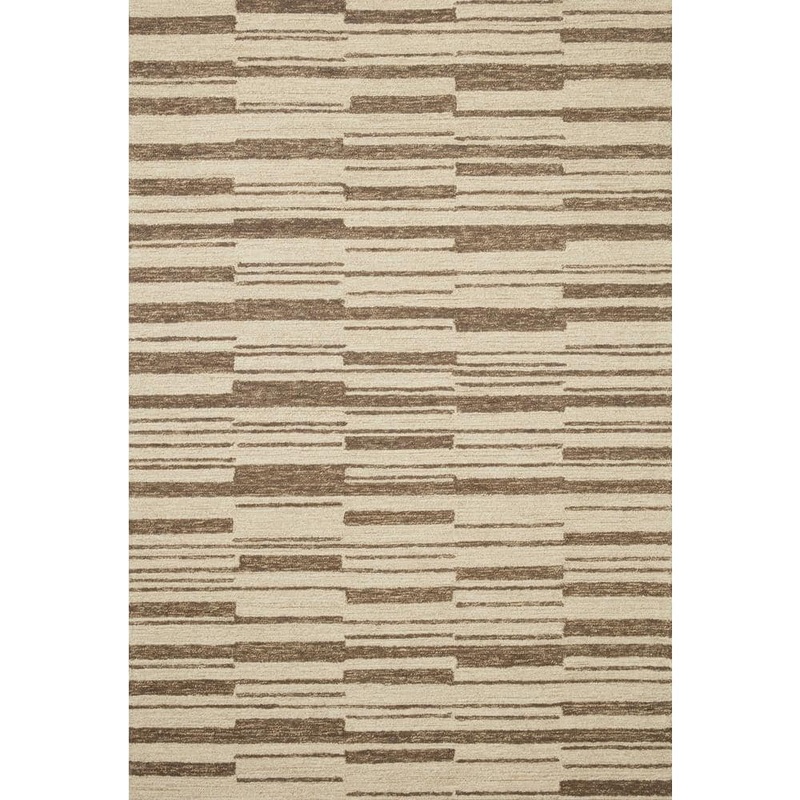Loloi Chris Loves Julia Polly Beige/Tobacco 7 ft. 9 in. x 9 ft. 9 in. Hand-Tufted Modern Area Rug POLLPOL-04BETO7999