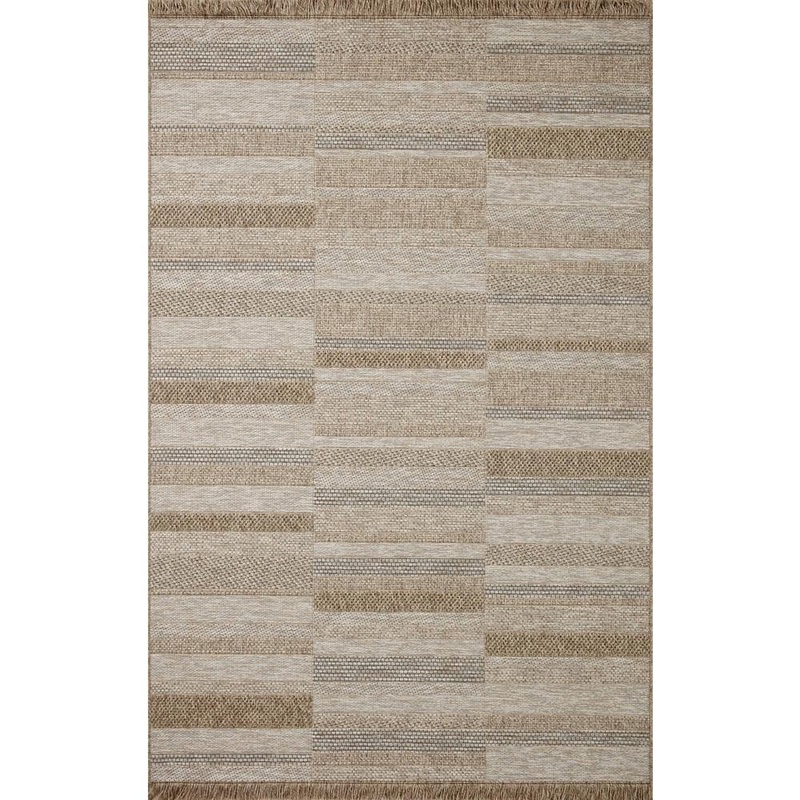 Loloi Dawn 8 ft. 10 in. x 12 ft. 2 in. Natural Stripe Indoor/Outdoor Area Rug DAWNDAW-03NA008AC2
