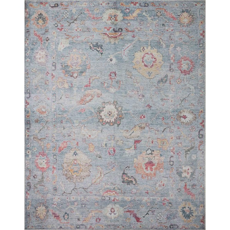 Loloi Elysium Denim/Multi 3 ft. 6 in. x 5 ft. 6 in. Printed Vintage Botanical Area Rug ELYSELY-04DEML3656