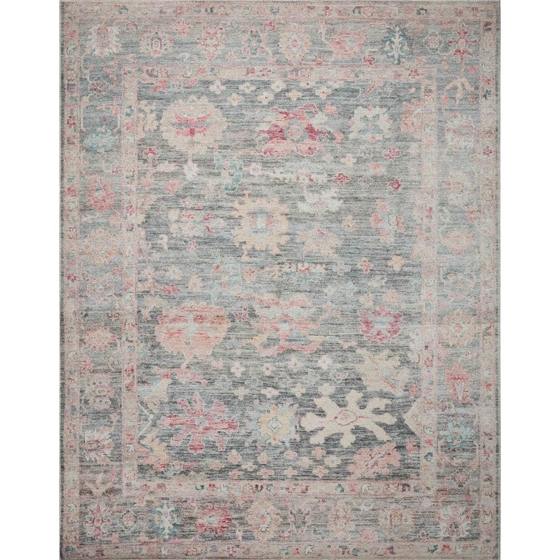 Loloi Elysium Graphite/Multi 2 ft. 3 in. x 3 ft. 9 in. Printed Vintage Botanical Area Rug ELYSELY-02GTML2339