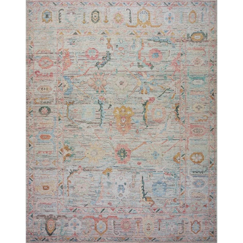 Loloi Elysium Multi/Fiesta 7 ft. 10 in. x 7 ft. 10 in. Round Printed Vintage Botanical Area Rug ELYSELY-05MLFD7A0R