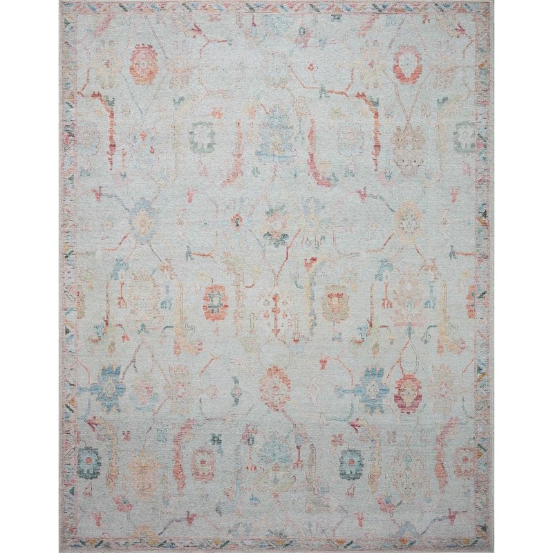 Loloi Elysium Pebble/Multi 2 ft. 6 in. x 9 ft. 6 in. Runner Printed Vintage Botanical Area Rug ELYSELY-01PPML2696