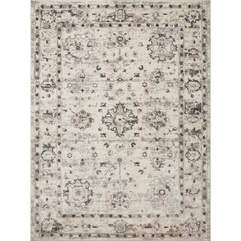 Loloi Estelle Ivory/Stone 18 in. x 18 in. Sample Square Oriental Area Rug ESTEEST-01IVSN160S