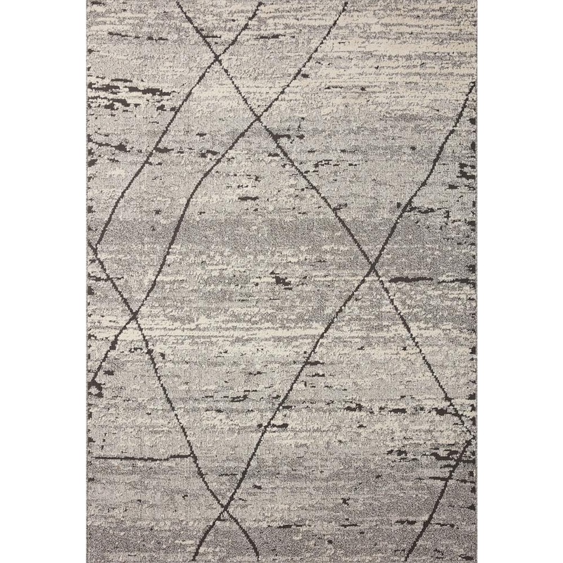Loloi Fabian Grey/Charcoal 2 ft. 7 in. x 4 ft. Geometric Moroccan Area Rug FABIFAB-04GYCC2740