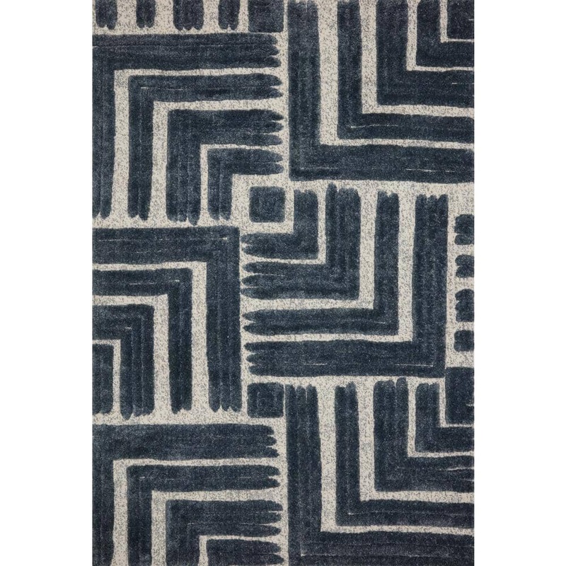 Loloi Hagen Blue/White 2 ft. 7 in. x 7 ft. 8 in. Contemporary 100% Polypropylene Pile Runner Rug HAGEHAG-05BBWH2778