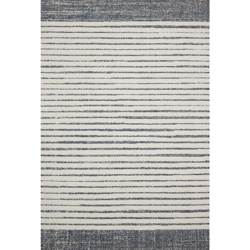 Loloi Hagen White/Ocean 2 ft. 7 in. x 4 ft. Contemporary 100% Polypropylene Pile Area Rug HAGEHAG-01WHOC2740