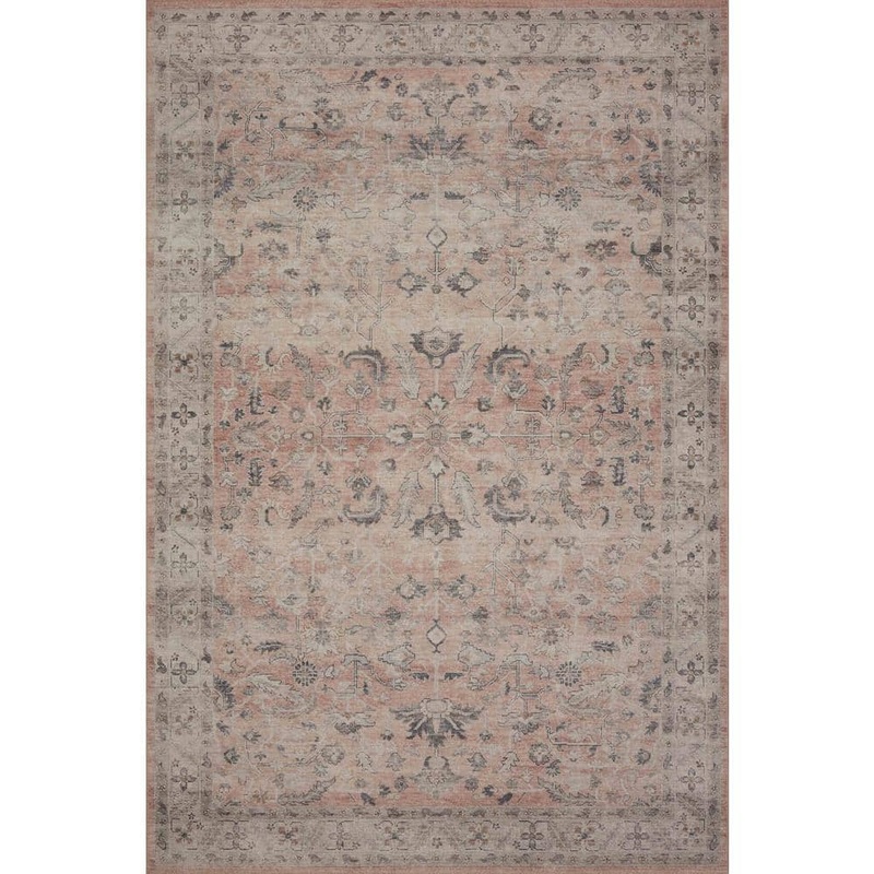 Loloi Hathaway Blush/Multi 2 ft. 6 in. x 7 ft. 6 in. Traditional Distressed Printed Runner Area Rug HATHHTH-06BHML2676