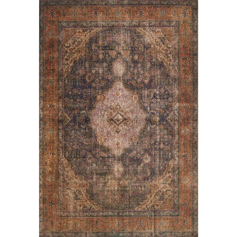 Loloi Loren Plum/Multi 2 ft. 6 in. x 7 ft. 6 in. Distressed Bohemian Printed Runner Rug LORELQ-02PLML2676