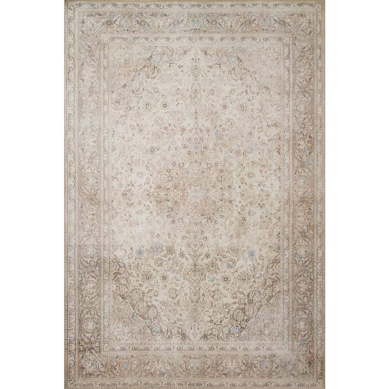 Loloi Loren Sand/Taupe 2 ft. 3 in. x 3 ft. 9 in. Distressed Bohemian Printed Area Rug LORELQ-03SATA2339