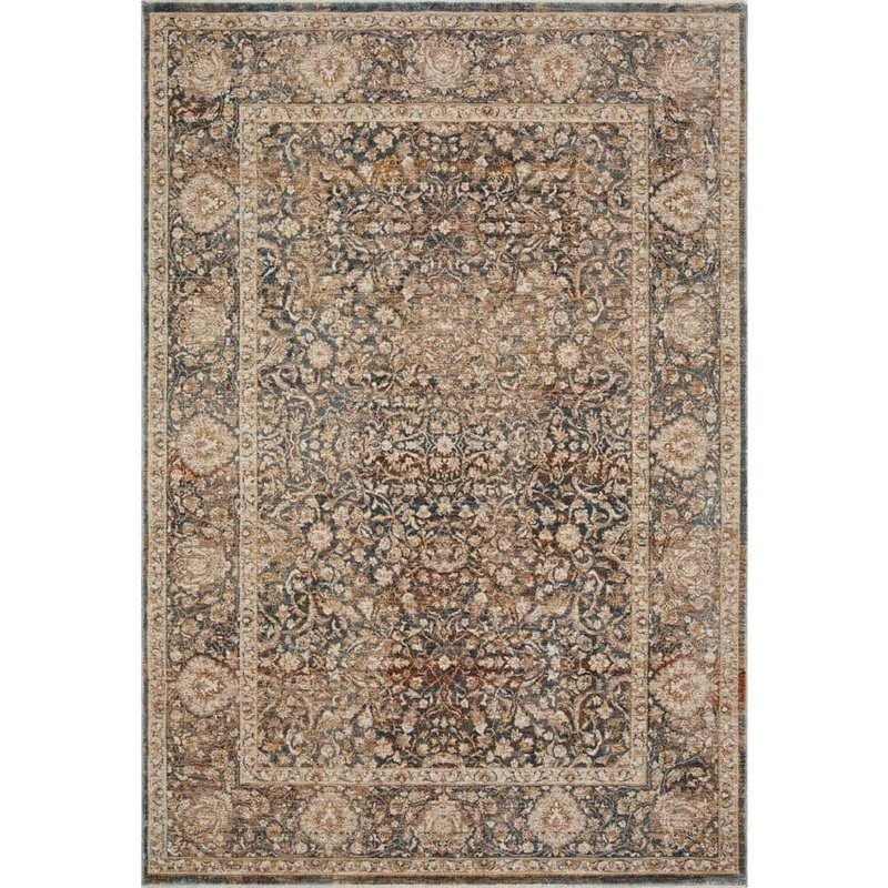 Loloi Lourdes Charcoal/Ivory 2 ft. 3 in. x 3 ft. 10 in. Distressed Oriental Area Rug LOURLOU-08CCIV233A